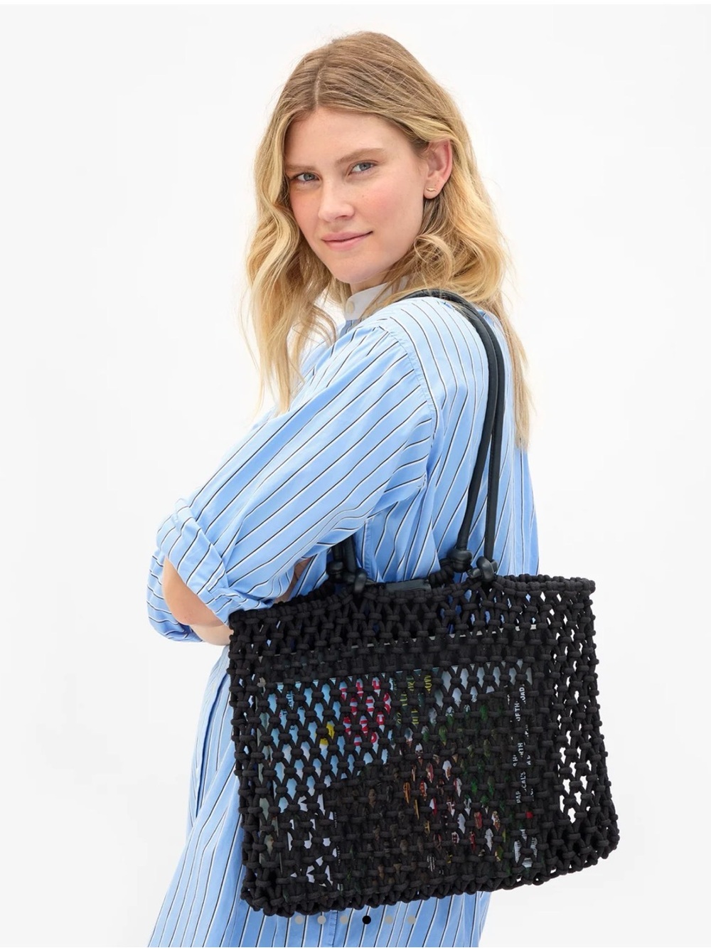 Clare V. Sandy Black Woven Tote Bag - Women Bags